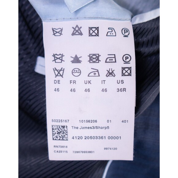 Hugo Boss The JAMES Blazer Sport Coat 2-Button Casual Jacket 36R Wool Check Blue - Picture 11 of 15